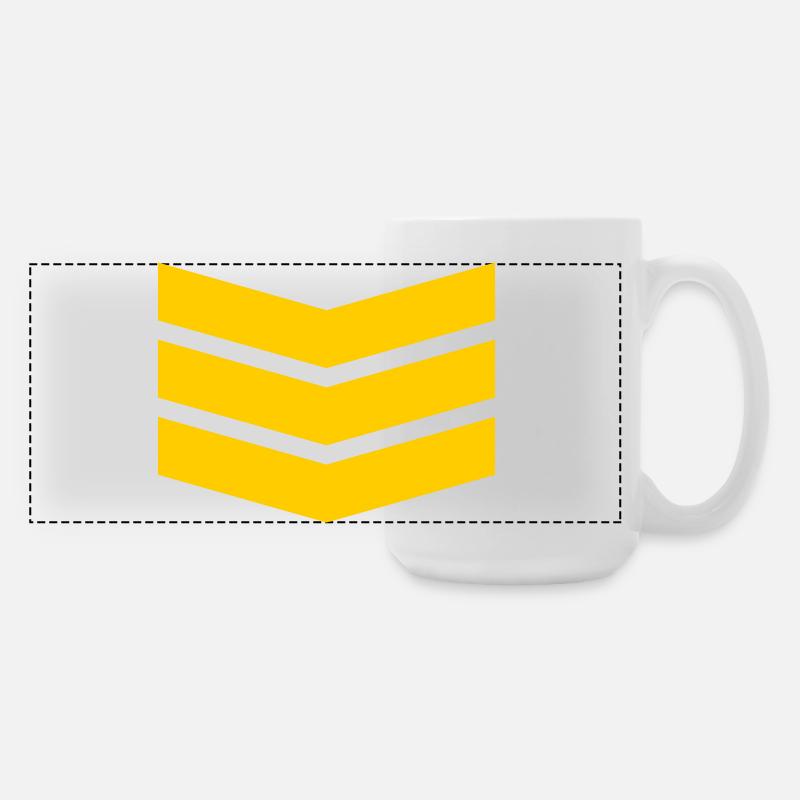 Chevron Stack Bold Pattern - Large Panoramic Mug 440 ml - white