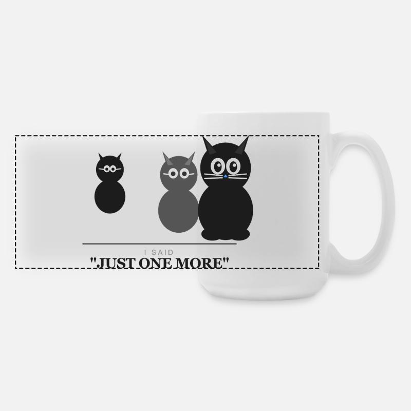 Just One More Cat Trio Silhouettes - Large Panoramic Mug 440 ml - white