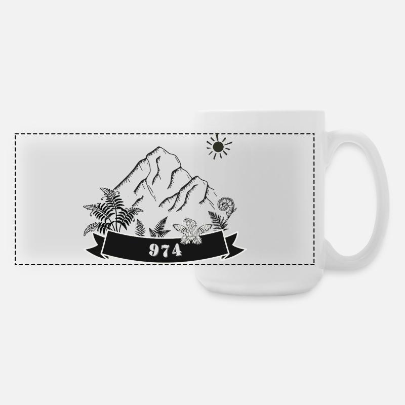 Mountains 974 Nature Banner - Large Panoramic Mug 440 ml - white