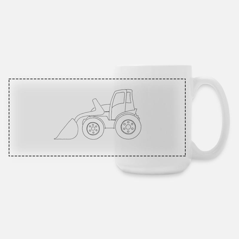 Bagger - Große Panoramatasse 440 ml - Weiß