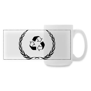 Recycling Symbol Wreath - Large Panoramic Mug 440 ml - white - Right