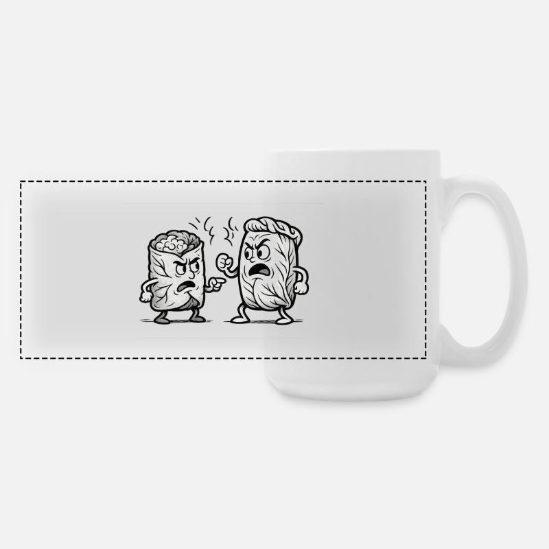 Arguing Dolma vs Golubzi - Large Panoramic Mug 440 ml - white