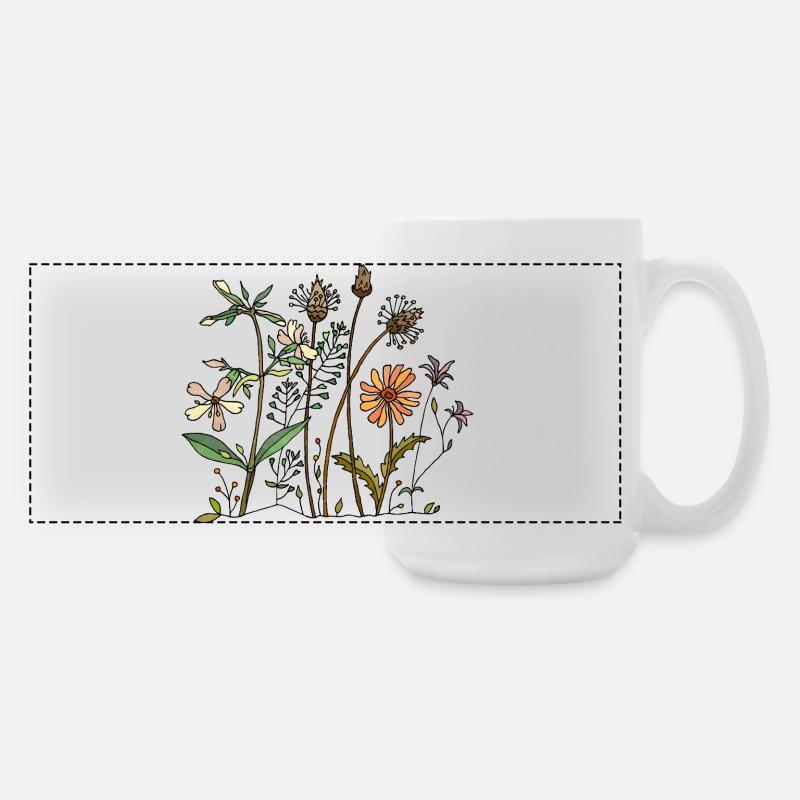 Blumen - Große Panoramatasse 440 ml - Weiß