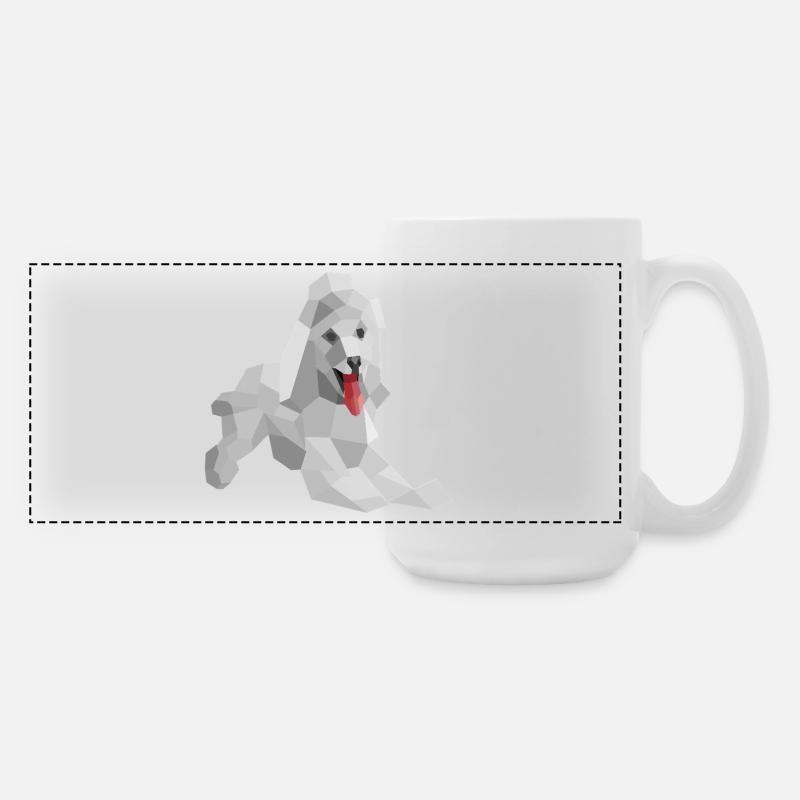 Eleganter Low-Poly-Pudel - Große Panoramatasse 440 ml - Weiß