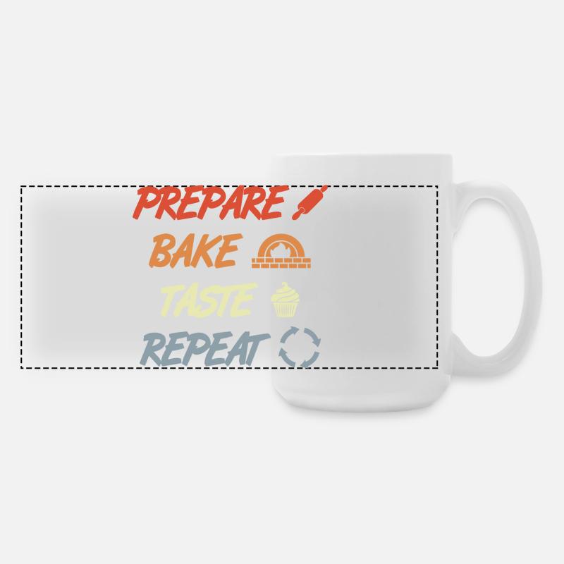 Préparer Cuire Goûter Répéter - Grande tasse panoramique 440 ml - blanc