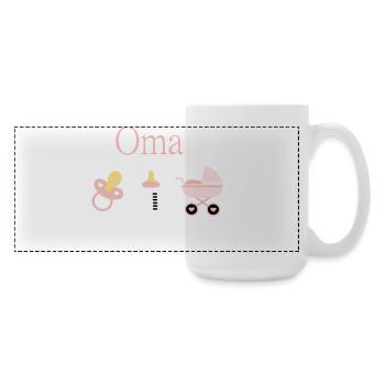 Oma Geburt Mädchen Vorlage personalisierbar - Große Panoramatasse 440 ml - Weiß - Rechts