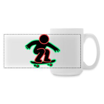 Neon Skateboarder Line Art - Large Panoramic Mug 440 ml - white - Right