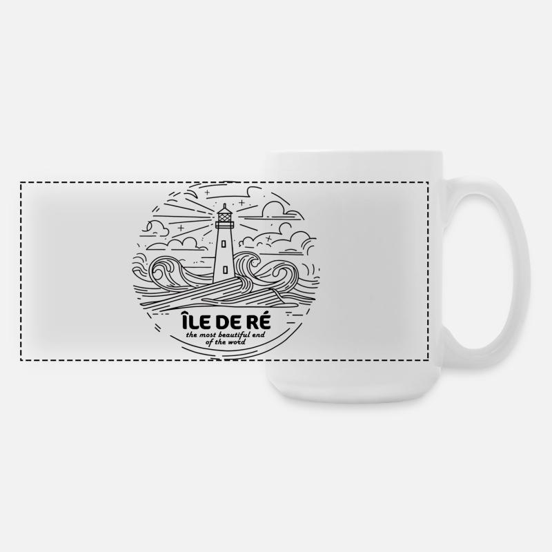 Thsirt Cadeau Île de Ré Plus Beau Endroit Charente - Large Panoramic Mug 440 ml - white