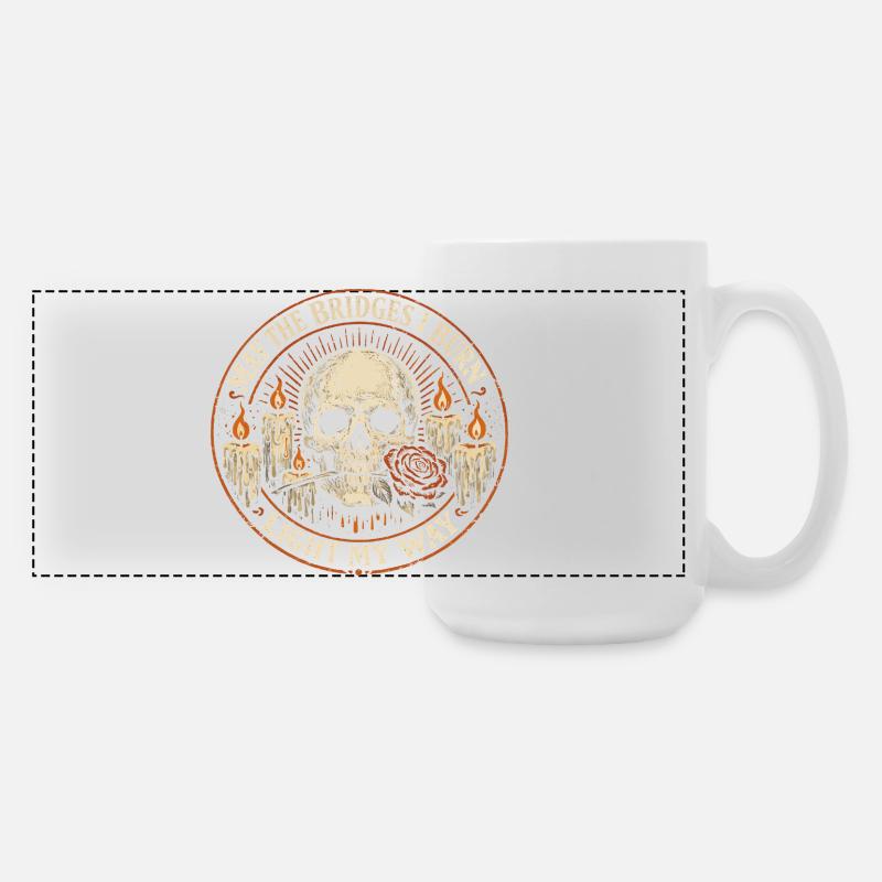 Gothic Skeleton Skull Quote Rock Humor - Large Panoramic Mug 440 ml - white