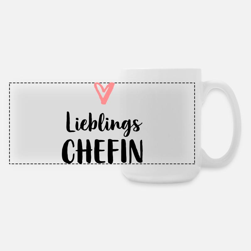 Lieblings Chefin Herz Geschenk Chef - Große Panoramatasse 440 ml - Weiß