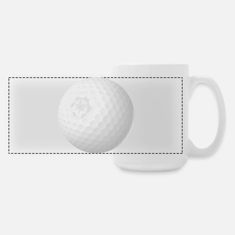 Golfball echt - Große Panoramatasse 440 ml - Weiß