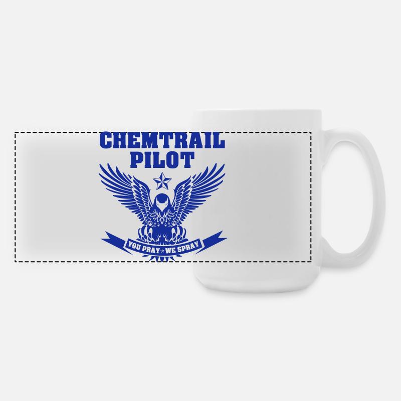 Chemtrail Pilot - Large Panoramic Mug 440 ml - white