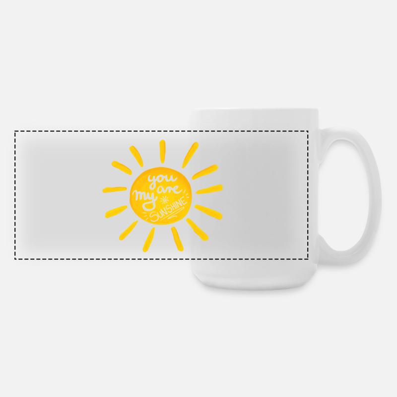 Sunshine; Sun - Large Panoramic Mug 440 ml - white