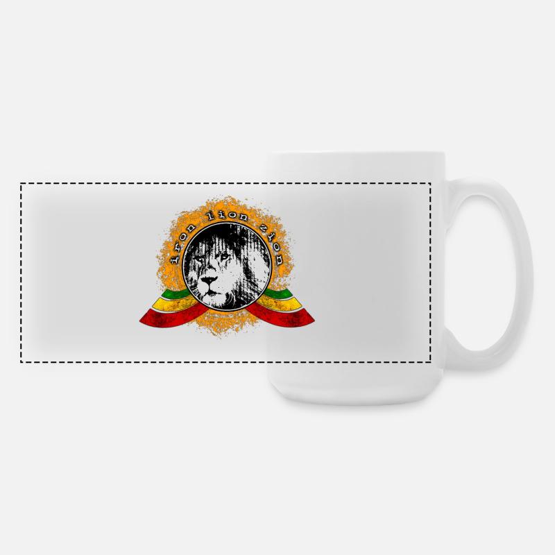 Reggae Lion - Large Panoramic Mug 440 ml - white