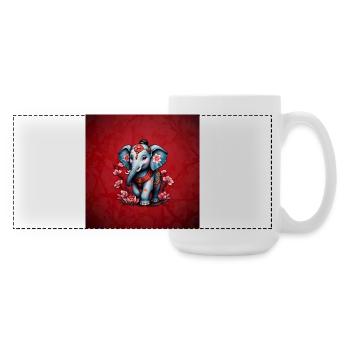 Majestic elephant in traditional Japanese style. - Large Panoramic Mug 440 ml - white - Right