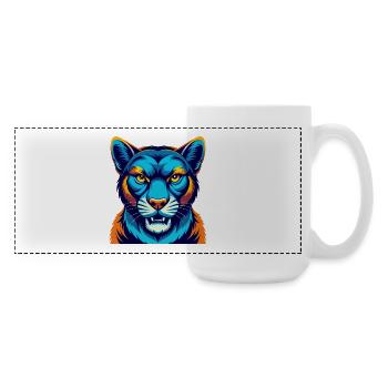 Cougar Colorful Kawaii Cartoon Character Clipart - Large Panoramic Mug 440 ml - white - Right