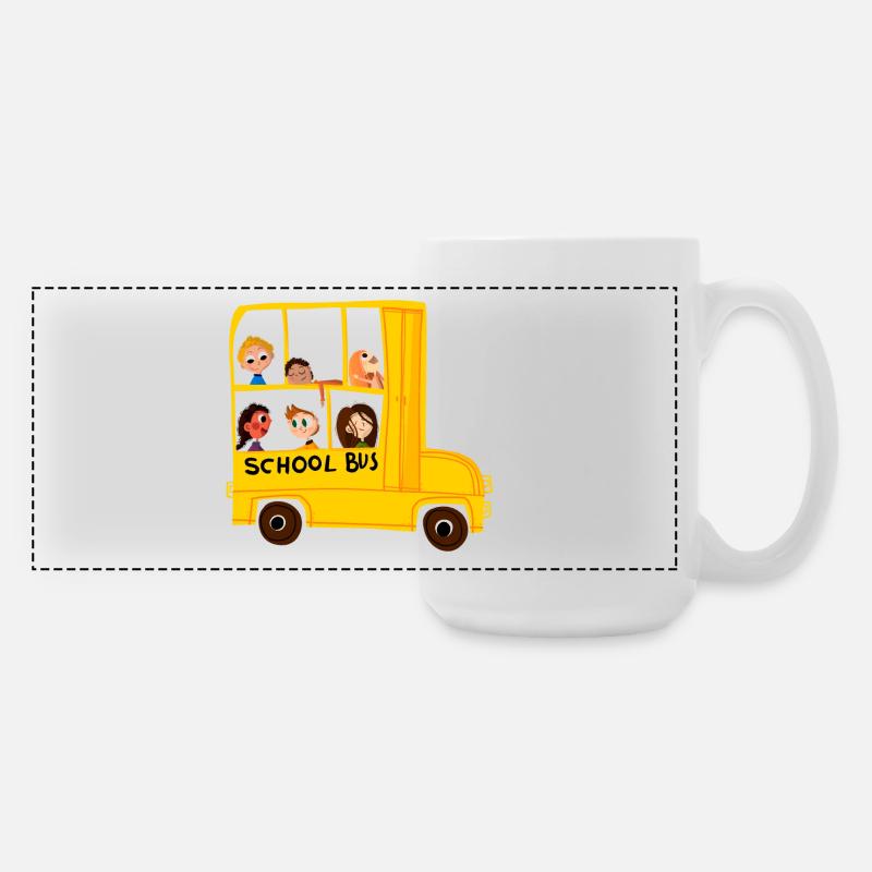schoolbus - Large Panoramic Mug 440 ml - white