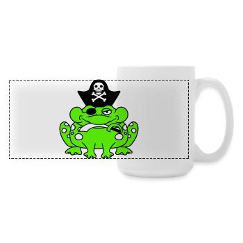 Frog Captain Cap Toad Funny Comic Cartoon - Large Panoramic Mug 440 ml - white - Right