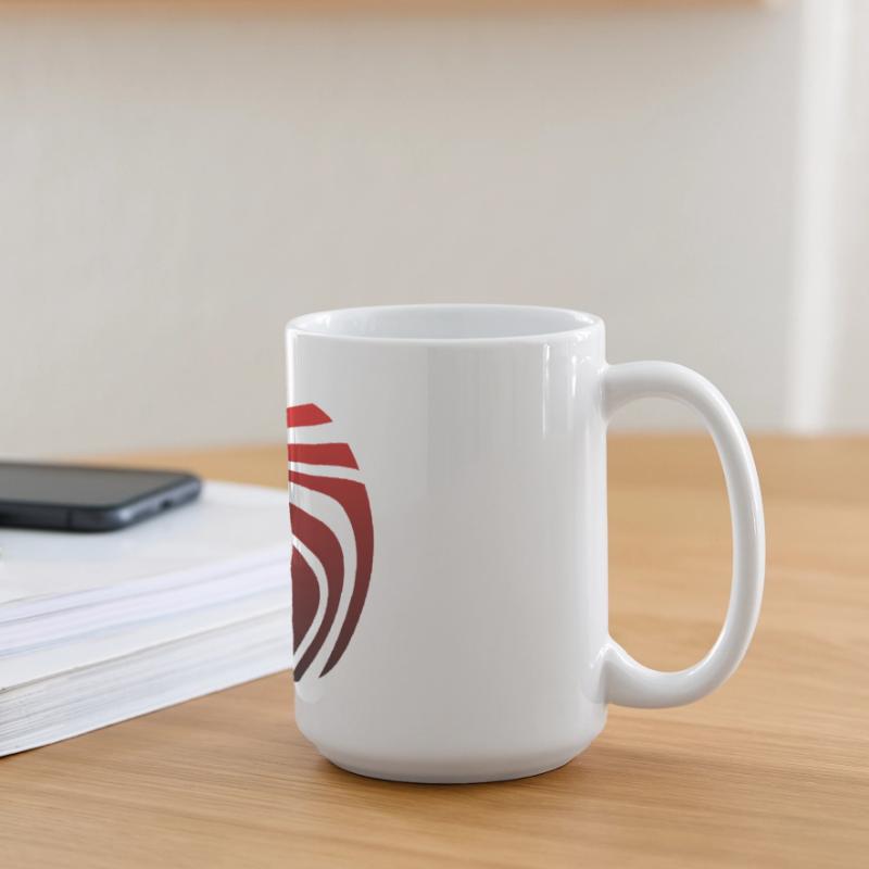 Psychedelic Pattern Red Black Gradient Large Panoramic Mug 440 ml