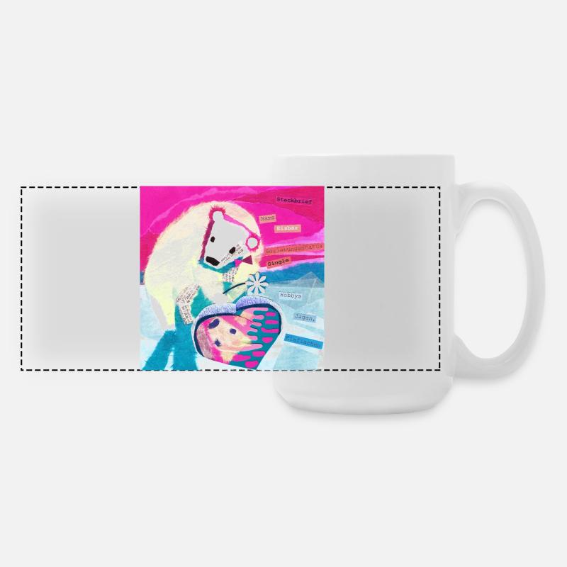 Eisbaer Steckbrief Poster - Große Panoramatasse 440 ml - Weiß