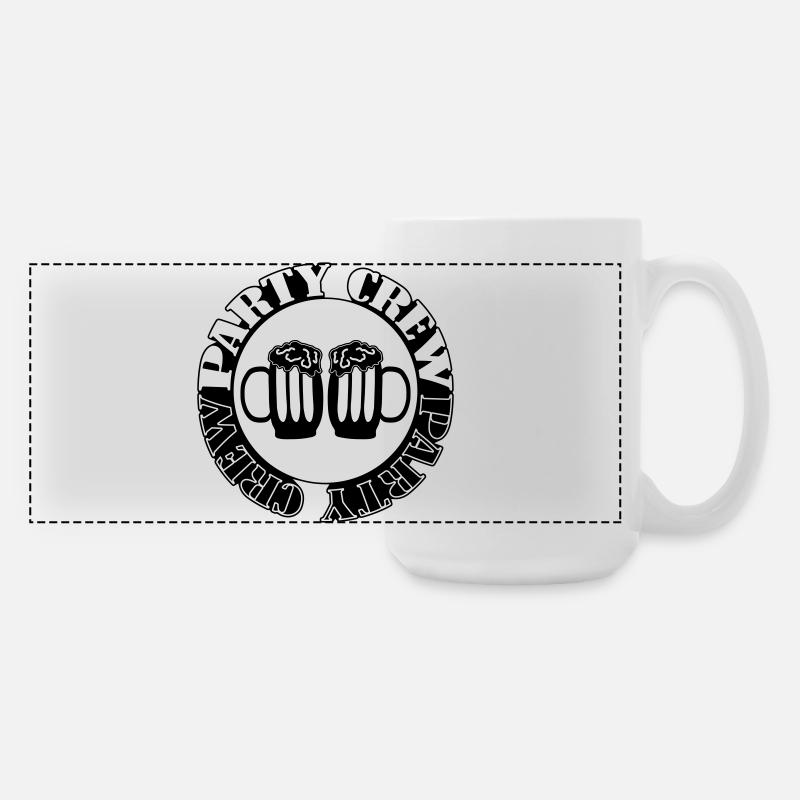 Party Crew Beer - Large Panoramic Mug 440 ml - white