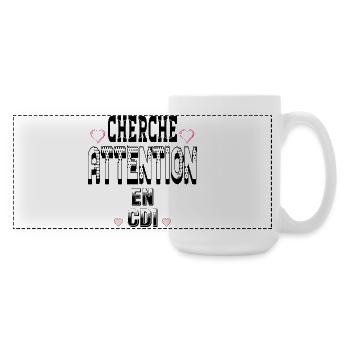Cherche Attention en CDI - Grande tasse panoramique 440 ml - blanc - Droite
