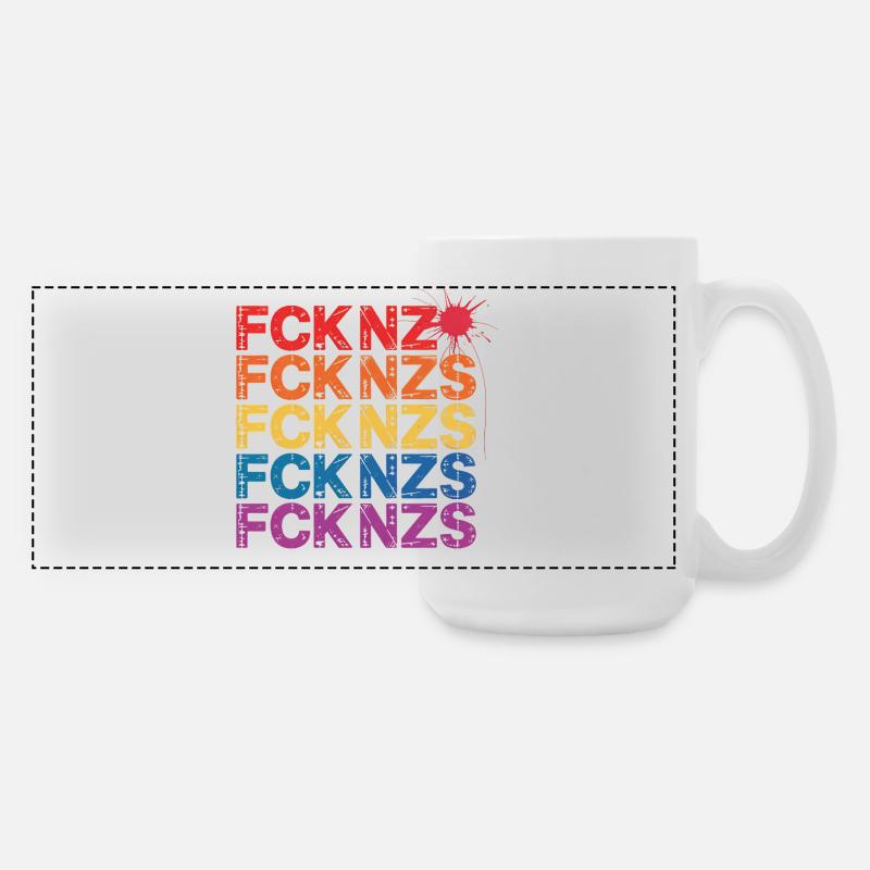FCK NZS - Antifa Tee - Large Panoramic Mug 440 ml - white