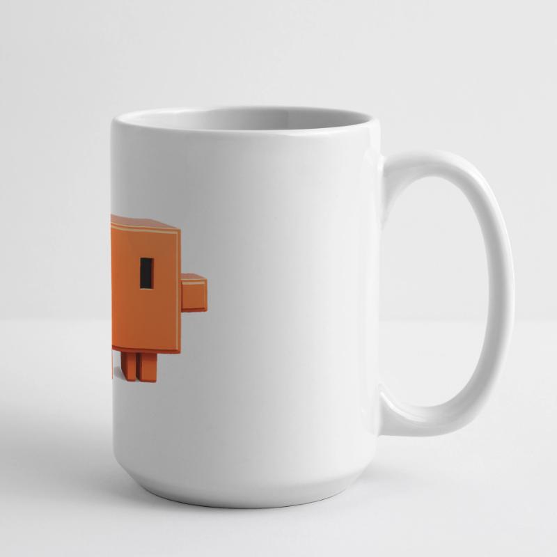 Claude Code Pixel 3D Maskottchen süßer Dev-Aufkleber Große Panoramatasse 440 ml