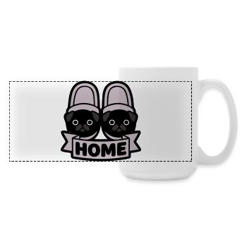 Pug Slippers Home Banner - Large Panoramic Mug 440 ml - white - Right