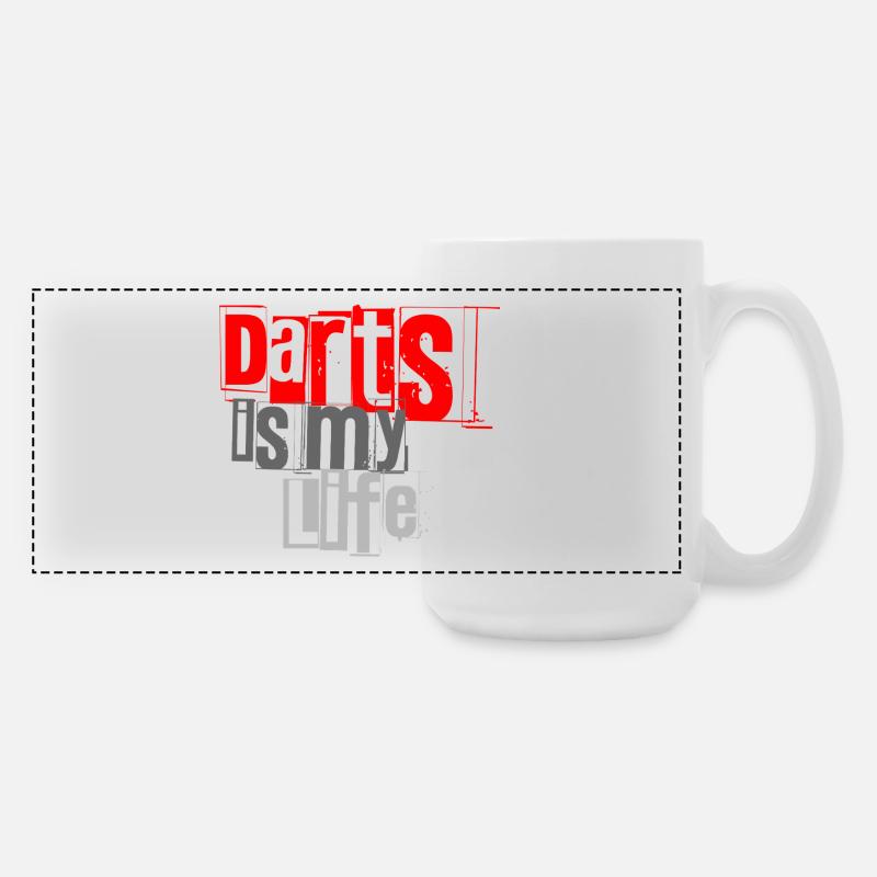 Dart,Darts is my Life 1 - Large Panoramic Mug 440 ml - white