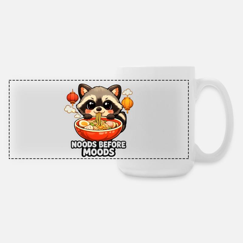 Ramen Noods Before Moods Waschbär - Große Panoramatasse 440 ml - Weiß