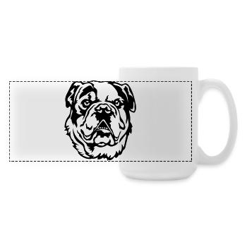 Tête de bouledogue continental - Grande tasse panoramique 440 ml - blanc - Droite