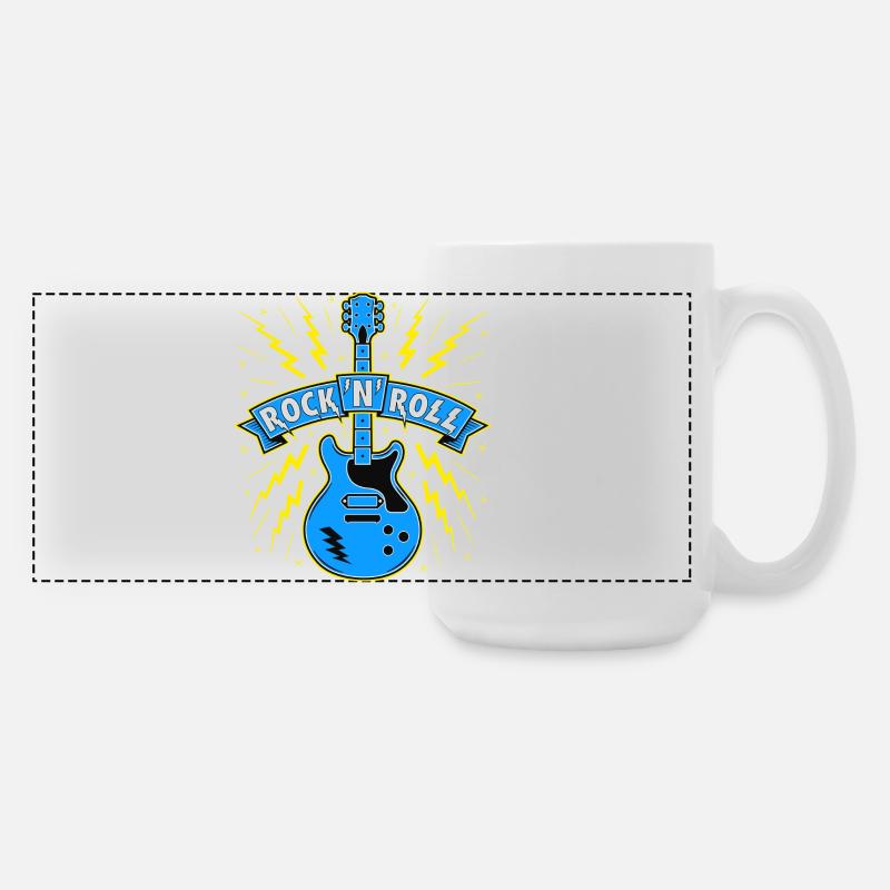 Rock 'N' Roll Guitar - Large Panoramic Mug 440 ml - white