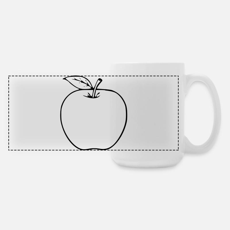 Apfel minimalistisch Geschenk - Große Panoramatasse 440 ml - Weiß