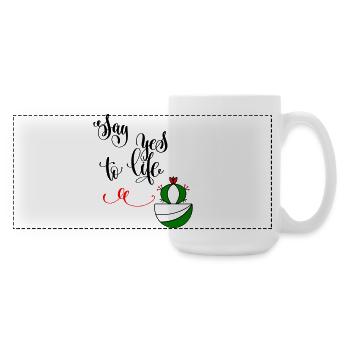Cactus, say yes to life - Large Panoramic Mug 440 ml - white - Right