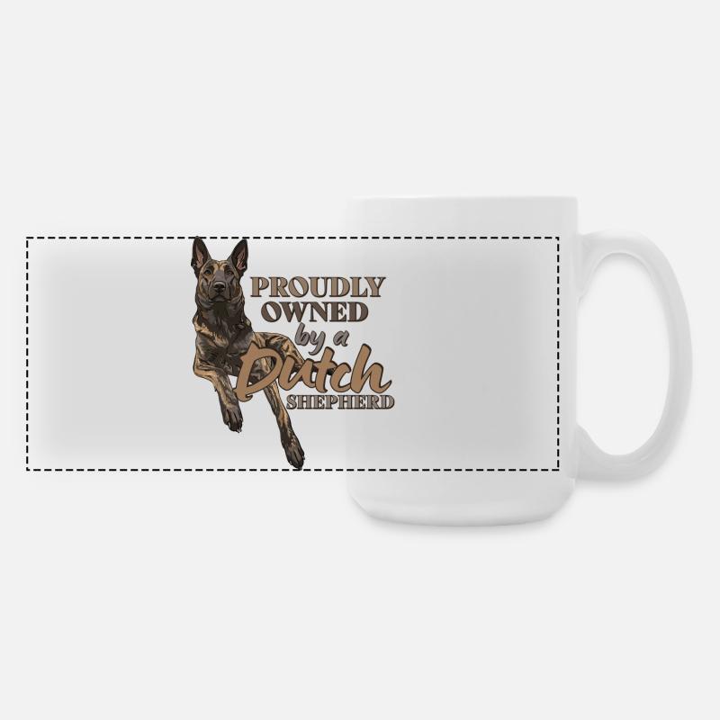 Dutch Shepherd - Dutchie - Large Panoramic Mug 440 ml - white