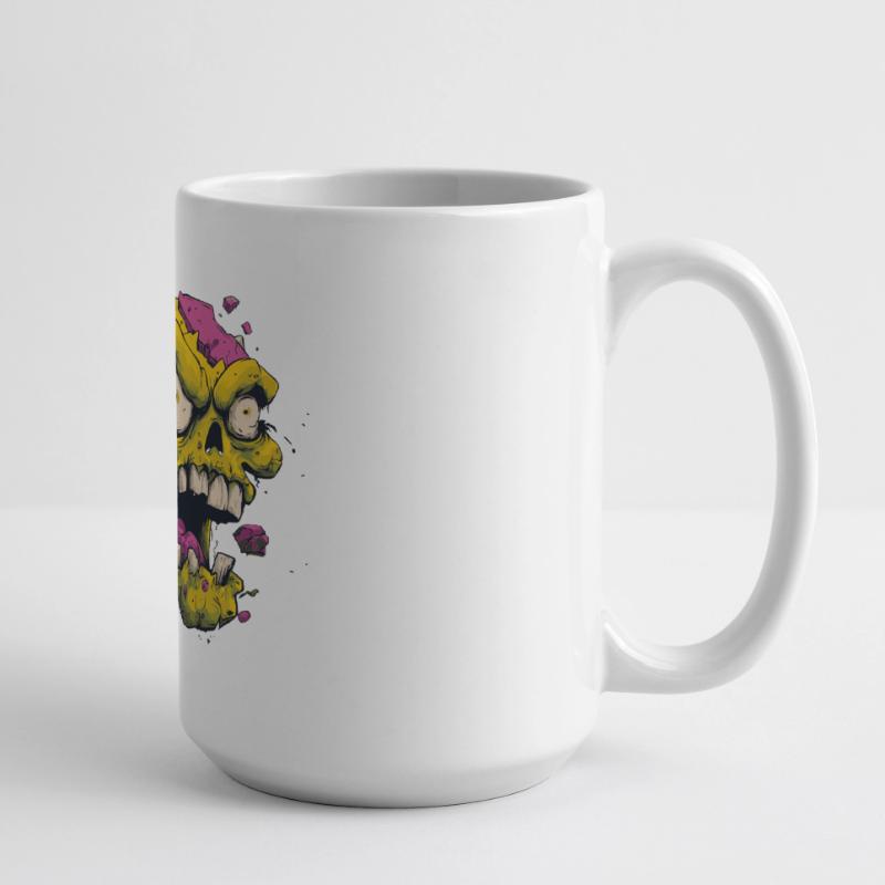 Exploding Skull – Comic Horror Motif Large Panoramic Mug 440 ml