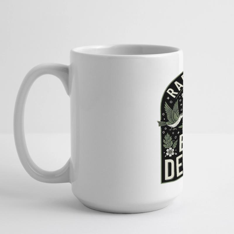 Radicalized by Basic Decency Statement Shirt Große Panoramatasse 440 ml
