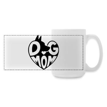 Dog Mom, Hundemama Herzdesign - Große Panoramatasse 440 ml - Weiß - Rechts