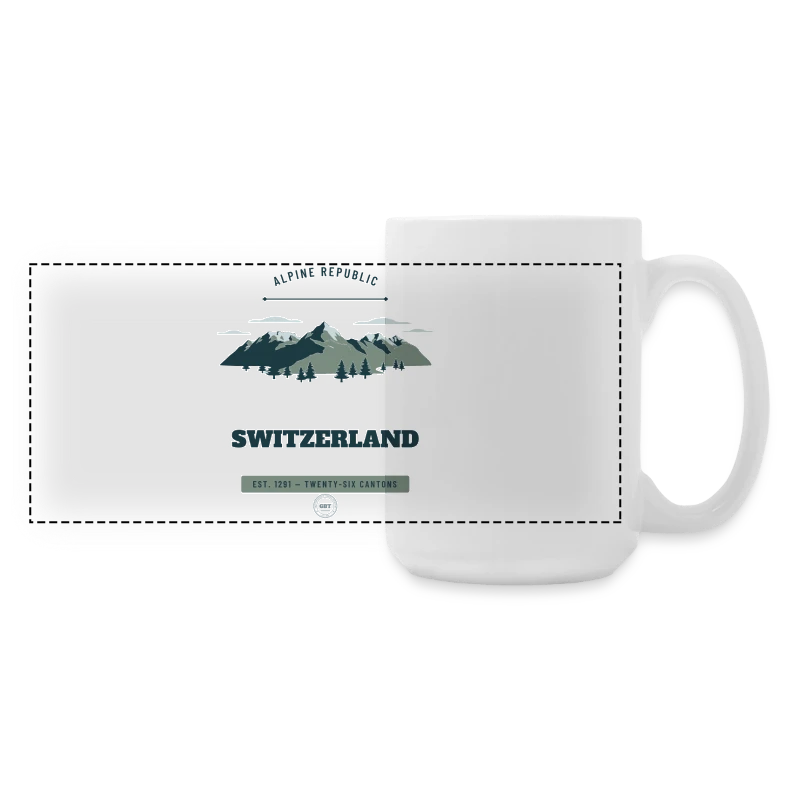 Switzerland-mærke på en large panoramic mug 440 ml