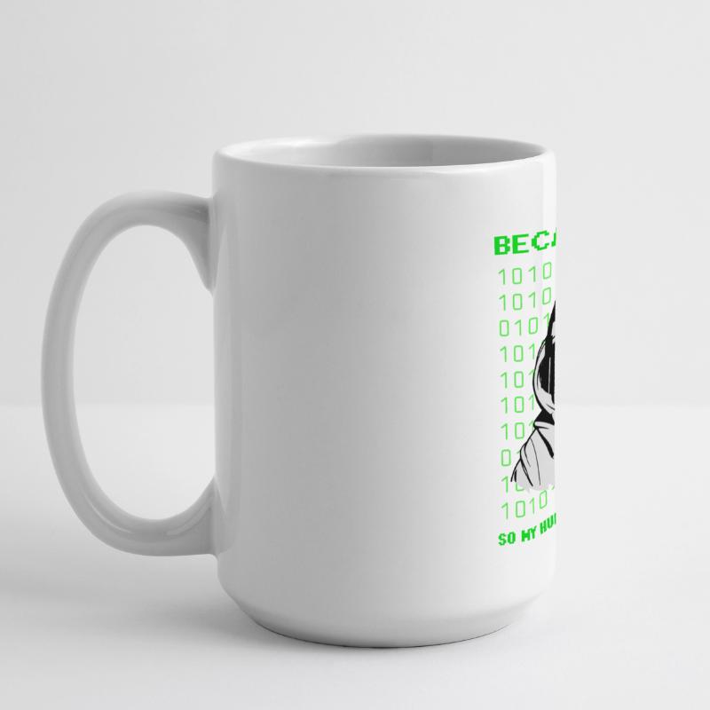 Became a Coder – Hacker Dog Binary Look Large Panoramic Mug 440 ml