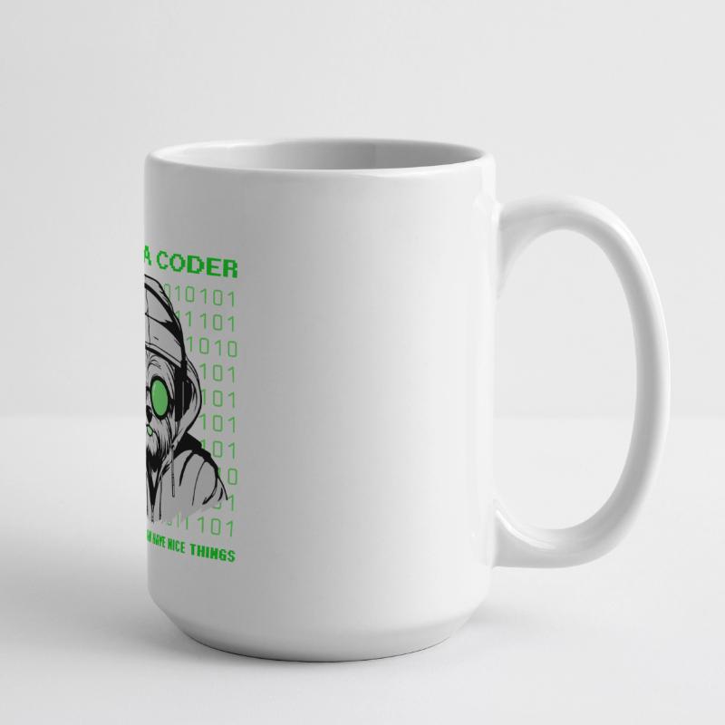Became a Coder – Hacker Dog Binary Look Large Panoramic Mug 440 ml