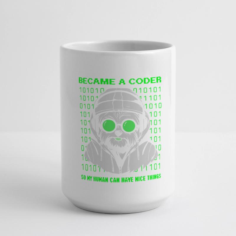 Became a Coder – Cyber Dog Binary Große Panoramatasse 440 ml