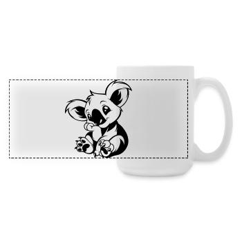 Cute koala sitting playfully - Large Panoramic Mug 440 ml - white - Right