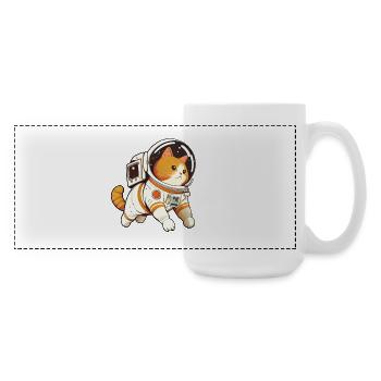 Space Cat Cute - Funny Animal Humor - Large Panoramic Mug 440 ml - white - Right
