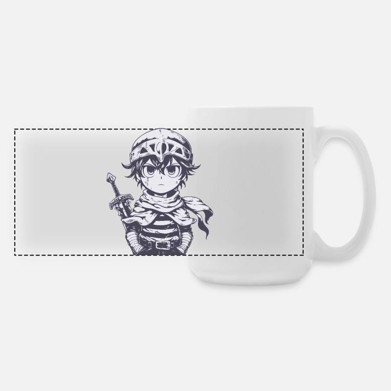 Little Forest Knight with Sword - Large Panoramic Mug 440 ml - white