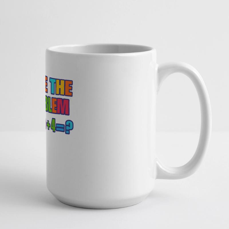 67 Meme, Solve the Problem Math Puzzle  Large Panoramic Mug 440 ml