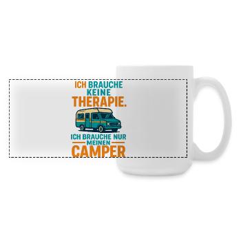 slogan camping Camping, j’ai besoin de mon camping-car - Grande tasse panoramique 440 ml - blanc - Droite