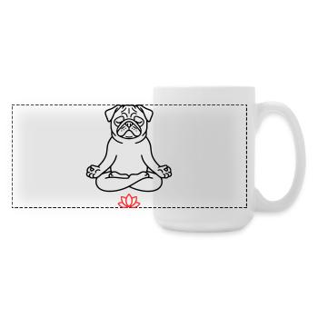 Livre de coloriage zen Pug Dog - Grande tasse panoramique 440 ml - blanc - Droite