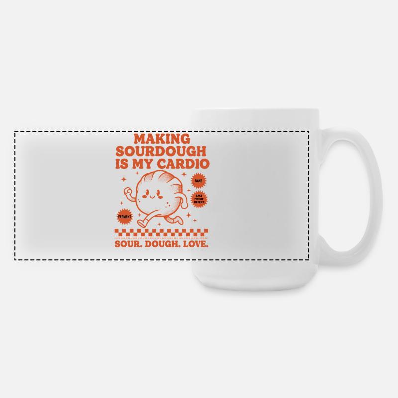 Sourdough Bread Baking Making Sourdough - Large Panoramic Mug 440 ml - white